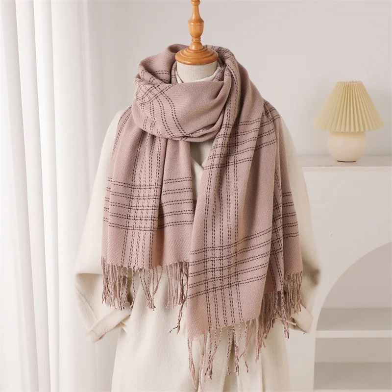 Woven Scarf Blanket - Зимний шарф с бахромой для женщин,