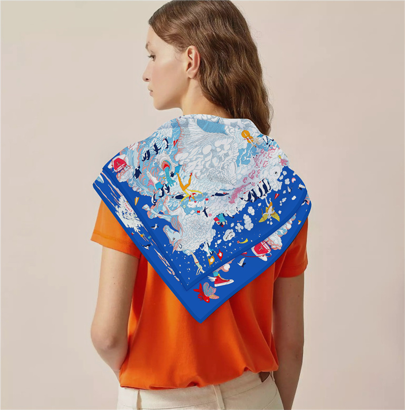 POBING саржевый шелковый шарф, – обзор и цена Scarf Silk Square