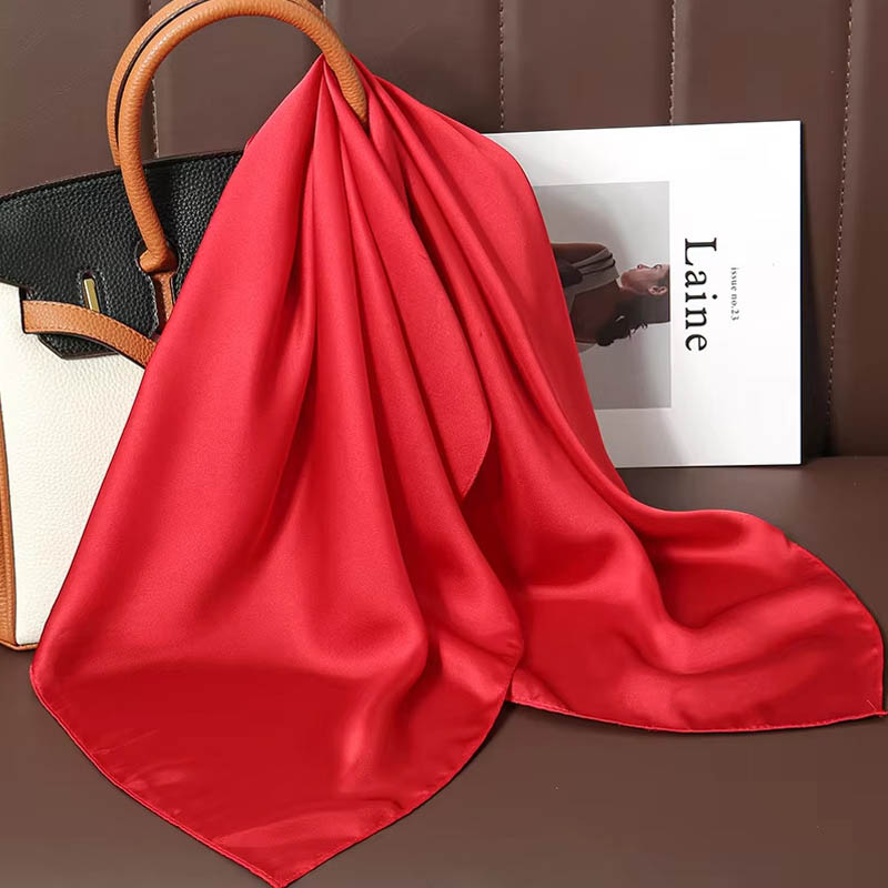 Роскошный однотонный шелковый  – обзор и цена Scarf Silk Square