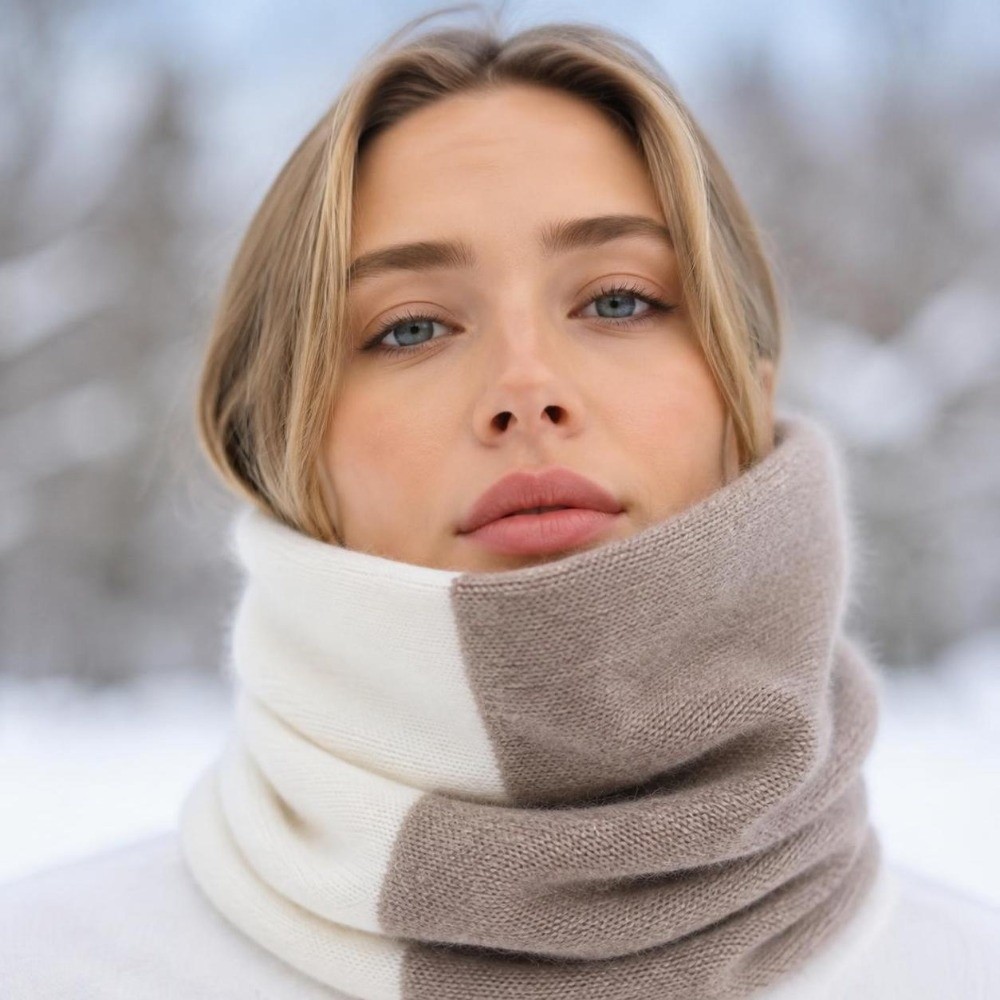 Мягкий шарф-воротник с цветным – обзор и цена Infinity Scarf Knit